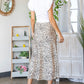 Marley ~ Satin Animal Print Midi Skirt