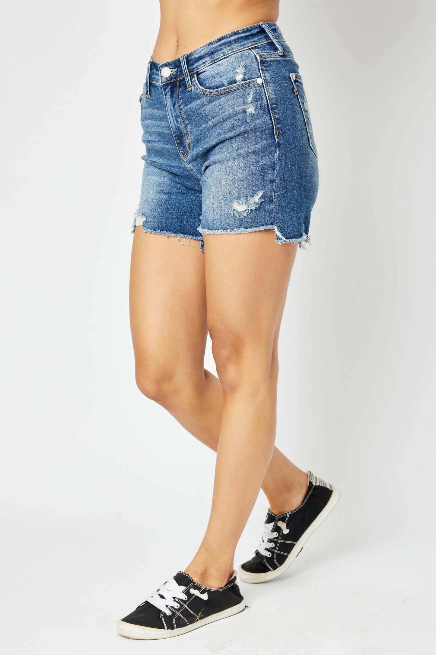 Iris - Mid-Rise Judy Blue Shorts - Regular and Curvy Sizes