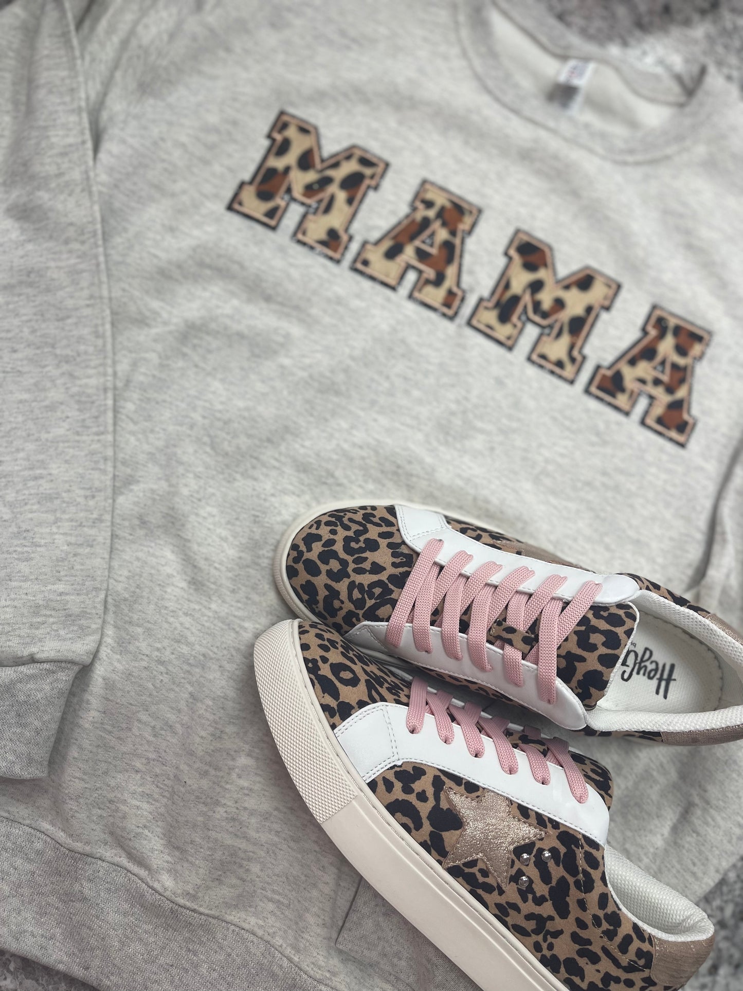 MAMA ~ Leopard Patch Crewneck