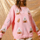 Gingerbread Village ~ Pink Christmas Sweater