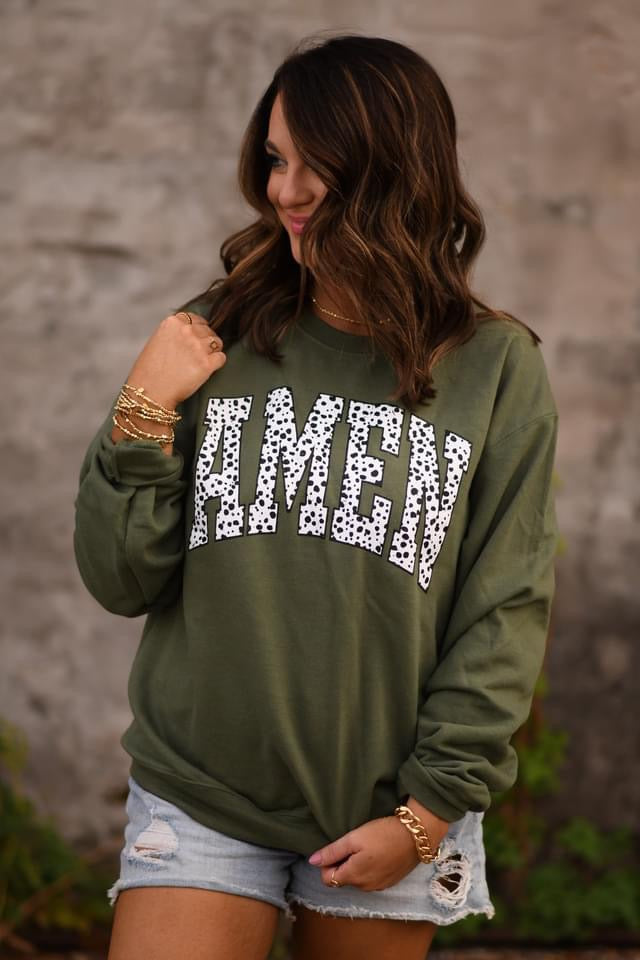 AMEN ~ Dalmatian Print Crewneck Sweatshirt