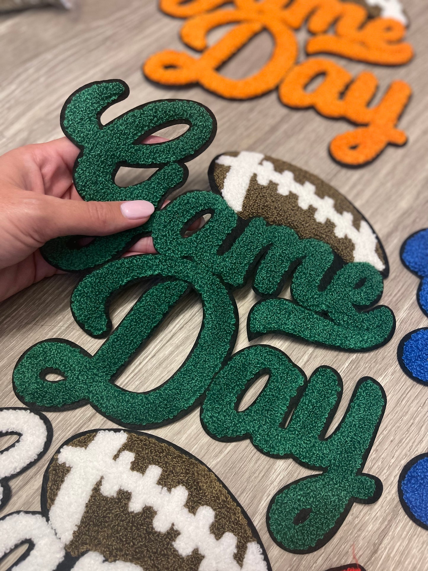 Game Day ~ Type Color Options Below! Chenille Patch Crewneck Sweatshirt