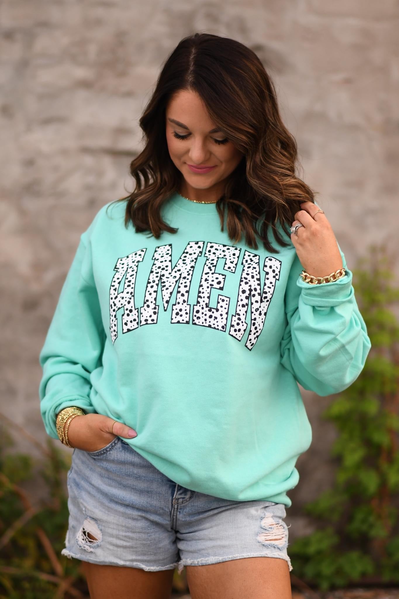 AMEN ~ Dalmatian Print Crewneck Sweatshirt