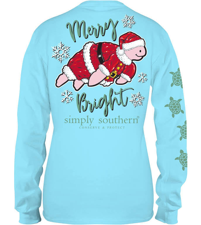 Merry & Bright ~ Christmas Turtle Simply Southern Long asleep Teen