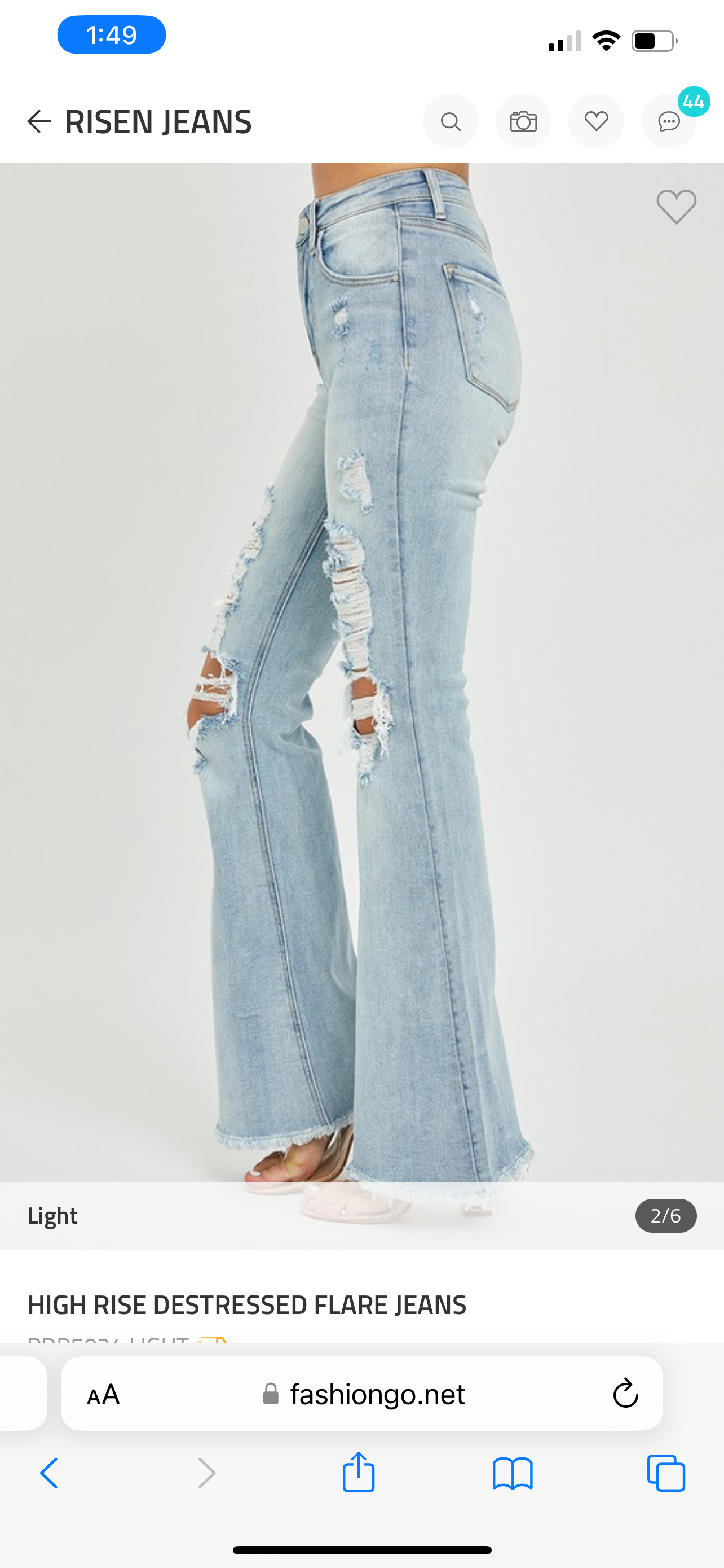 Rihanna ~ Risen Brand High Waist Distressed Flares