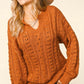 Leaves Are Falling ~ Rust Chunky Loose Fit Sweater