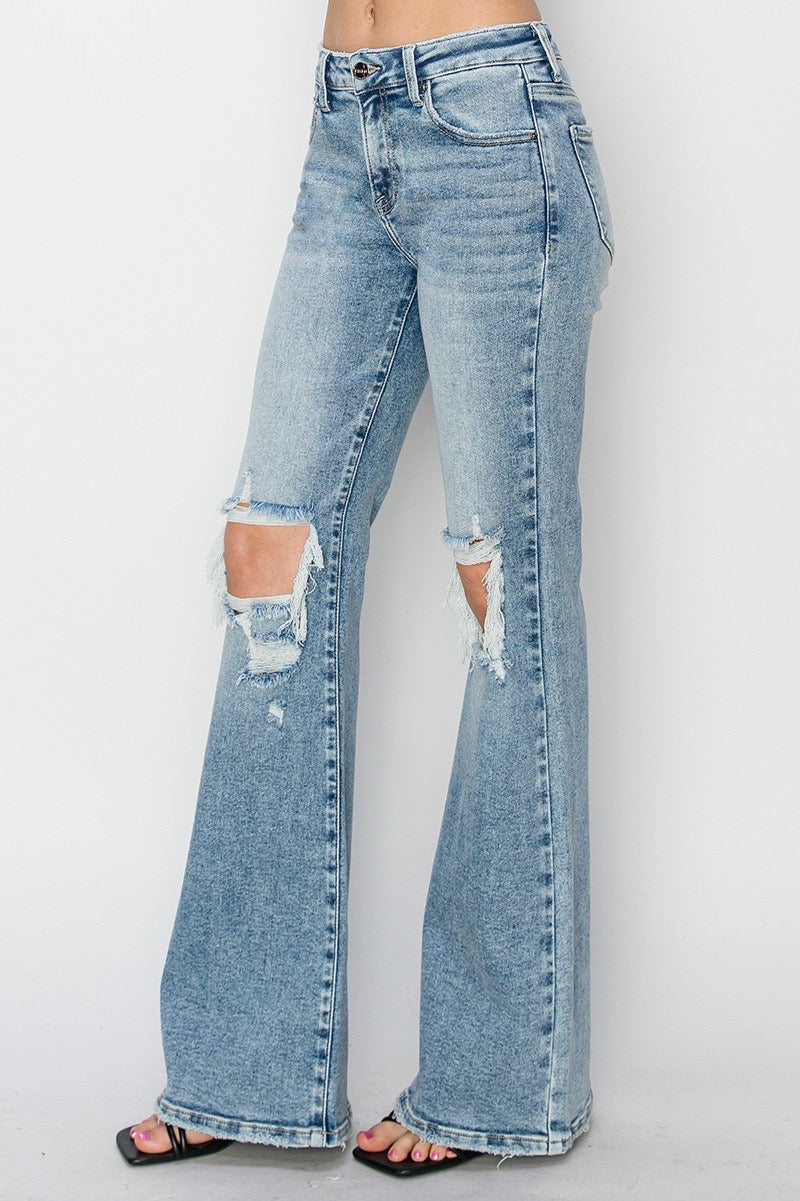 Calvin ~ Risen Brand - Mid-Rise Flare Jeans