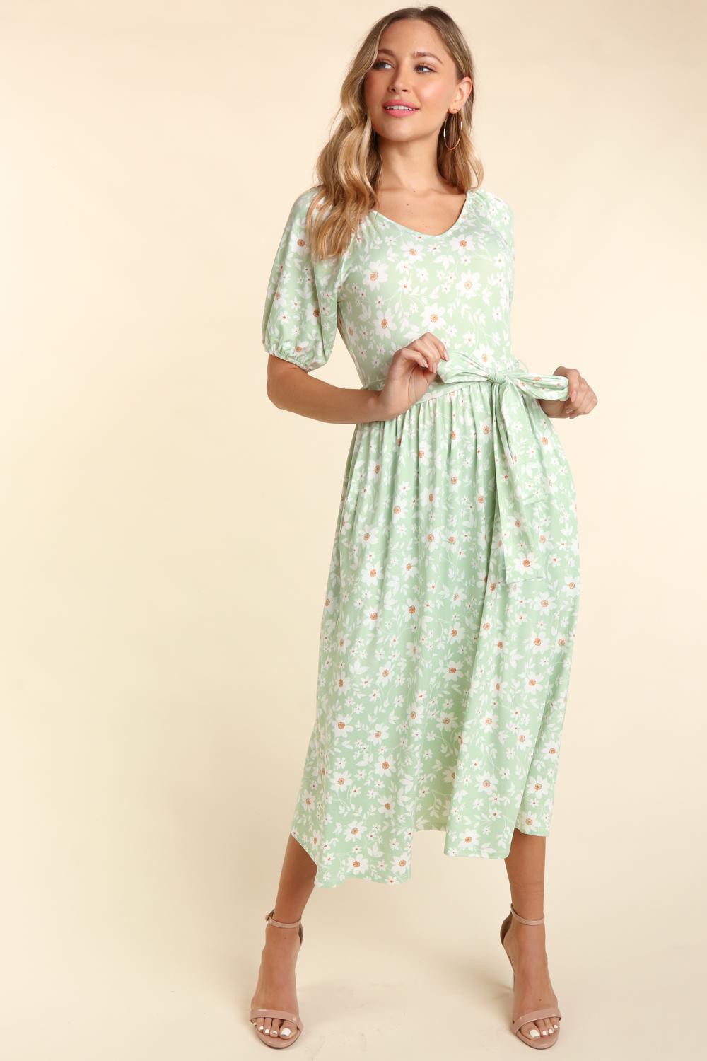 Lovely Lady May ~ Mint Daisy Print Dress