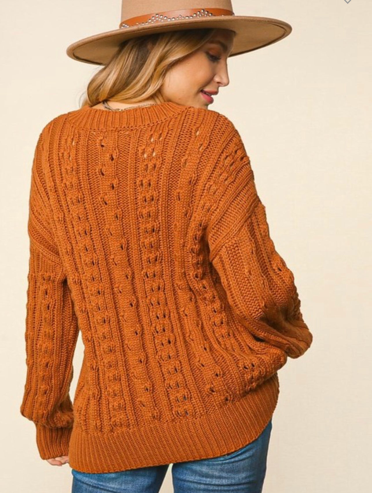 Leaves Are Falling ~ Rust Chunky Loose Fit Sweater