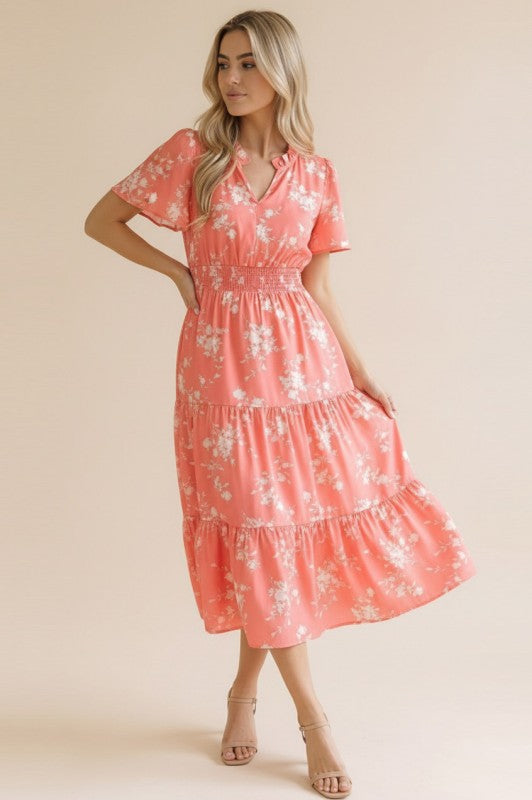 Kimi ~ Floral Midi Length Dress