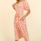 Lovely Lady May ~ Coral Daisy Print Dress