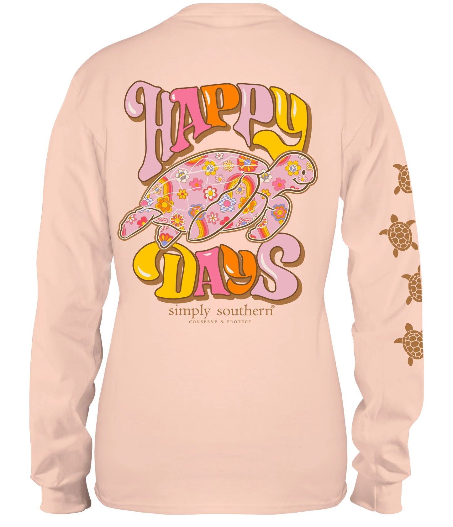 Happy Days ~ Turtle Simply Southern Long Sleeve Tee