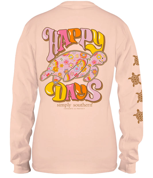 Happy Days ~ Turtle Simply Southern Long Sleeve Tee