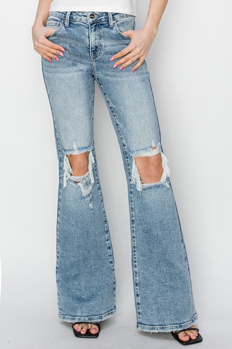 Calvin ~ Risen Brand - Mid-Rise Flare Jeans