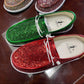 Kayak ~ Corky’s Green Glitter Slip On Shoes