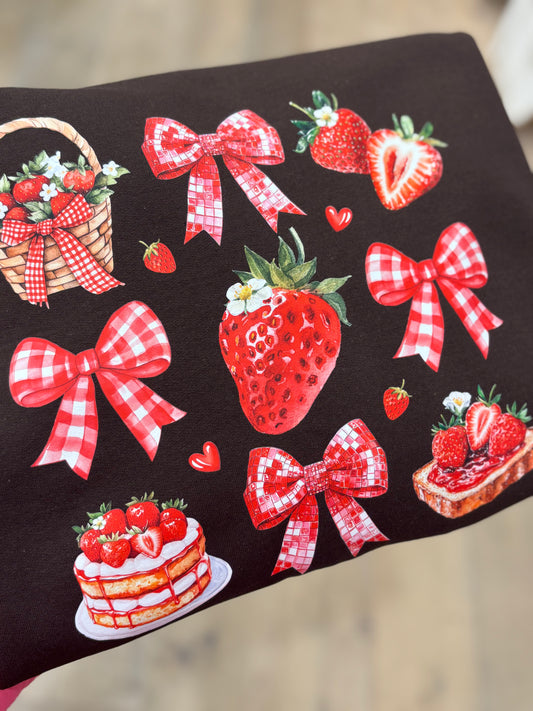 Chocolate Covered Strawberries ~ Brown Crewneck Sweatshirt