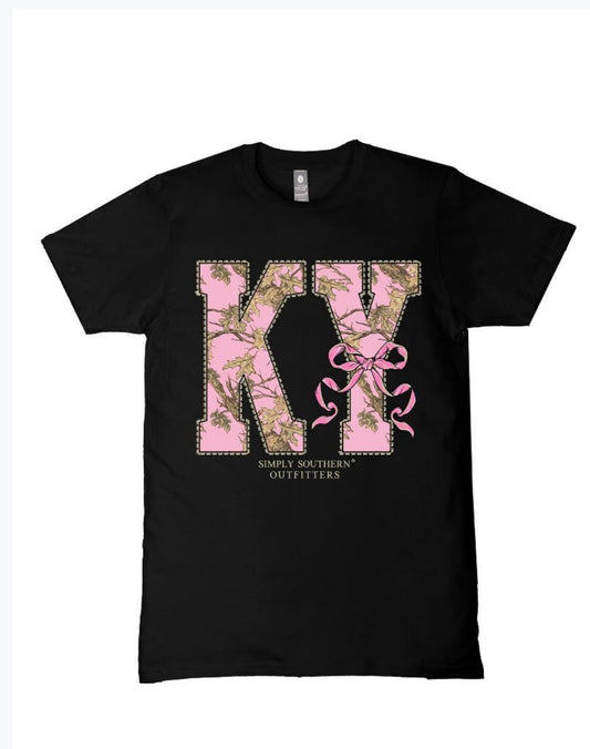 Kentucky Camo ~ Black Simply Southern Tee