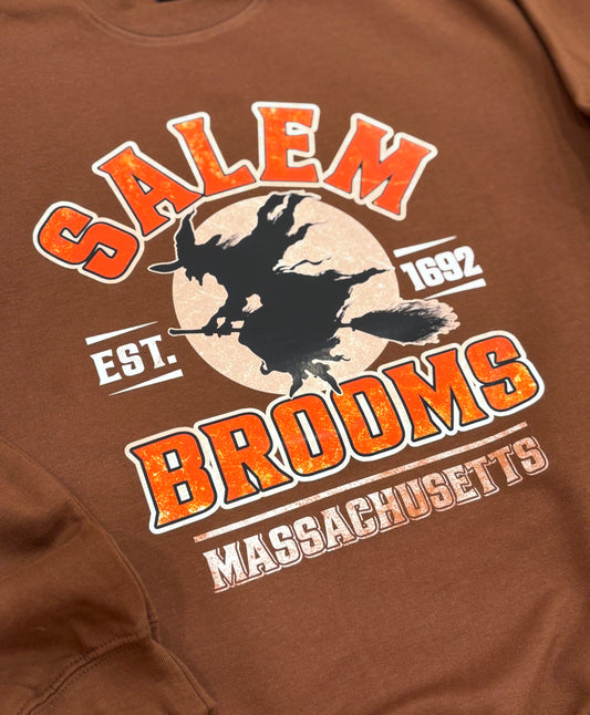 Salem Brooms ~ Chocolate Brown Crewneck Sweatshirt