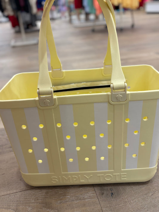 Simply Southern Stripe Tote - Lemon