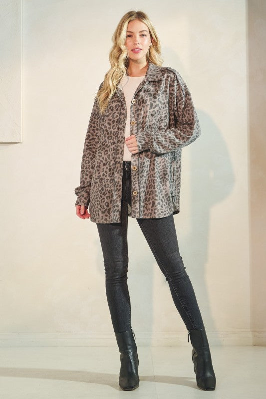 Primal Instincts ~ Leopard Shacket