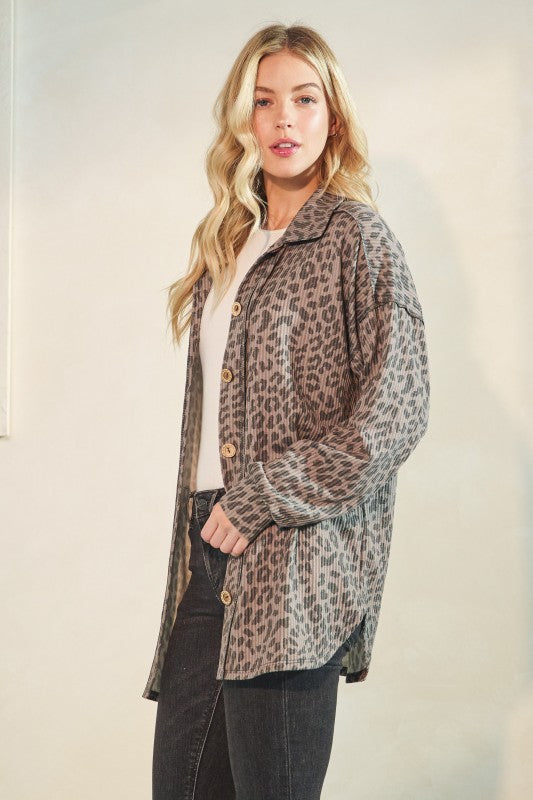 Primal Instincts ~ Leopard Shacket