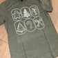 Heather Green Doodle Print Christmas Tee