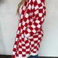 Red White Checkered Cloud Cardigan