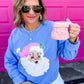Pink Sequin Santa Patch Crewneck Sweatshirt