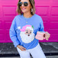 Pink Sequin Santa Patch Crewneck Sweatshirt