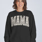 Heather Black Mama Ribbon Crewneck Sweatshirt