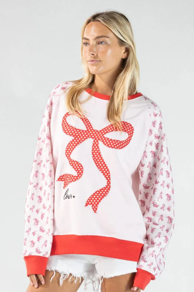 Embroidered Ribbon Simply Southern Crewneck