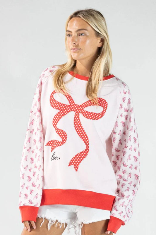 Embroidered Ribbon Simply Southern Crewneck