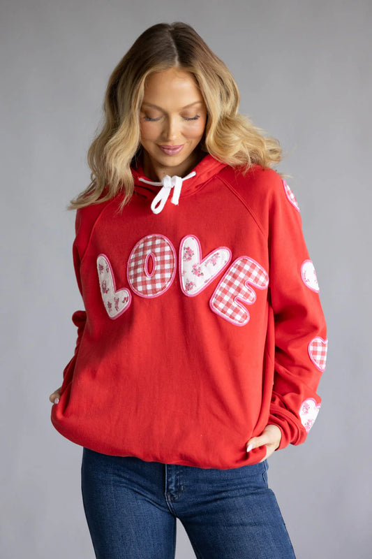 Love Embroidered Patch Simply Southern Hoodie