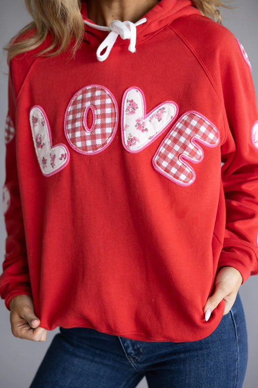 Love Embroidered Patch Simply Southern Hoodie