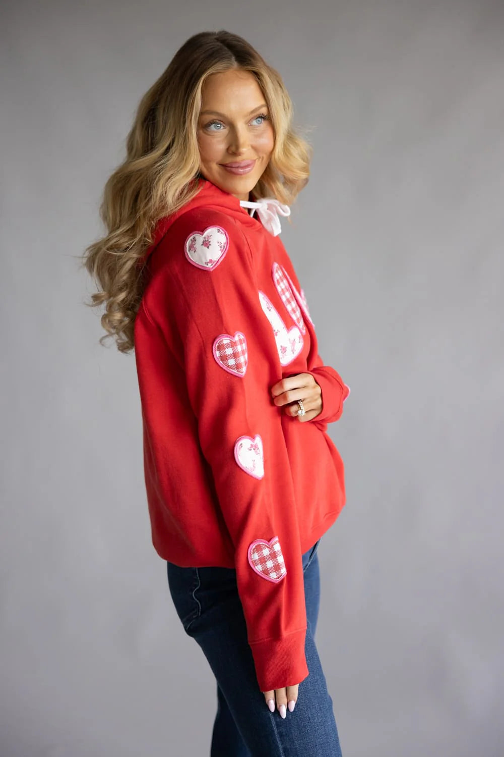 Love Embroidered Patch Simply Southern Hoodie