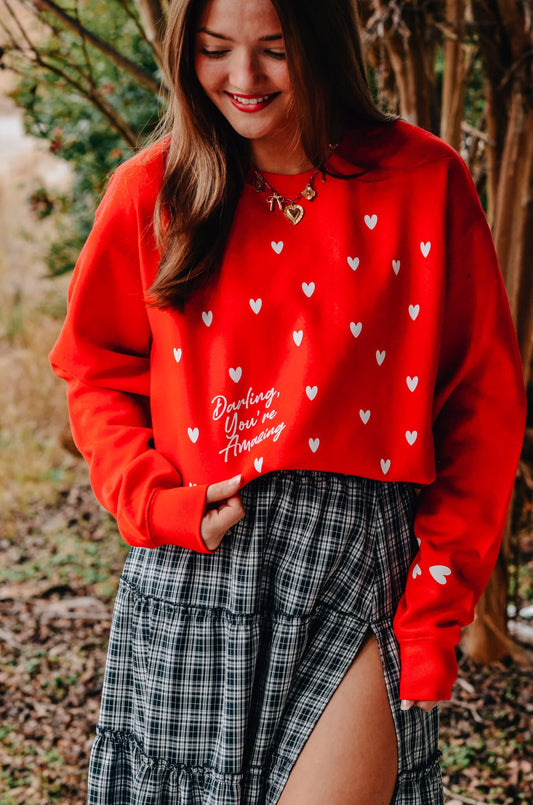 Darling You’re Amazing ~ Puff Print Crewneck Sweatshirt