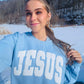 JESUS ~ Puff Print Baby Blue Crewneck