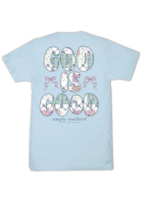 God Is Good ~ Baby Blue Simply Southern Tee