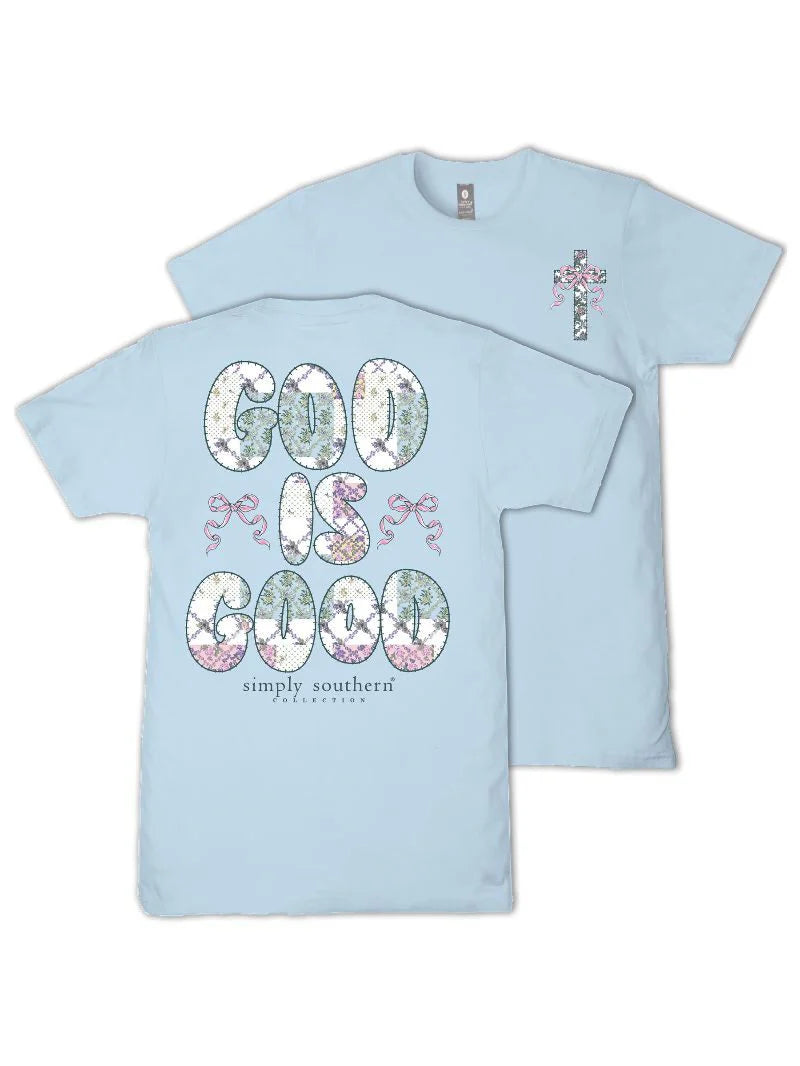 God Is Good ~ Baby Blue Simply Southern Tee