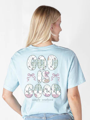 God Is Good ~ Baby Blue Simply Southern Tee