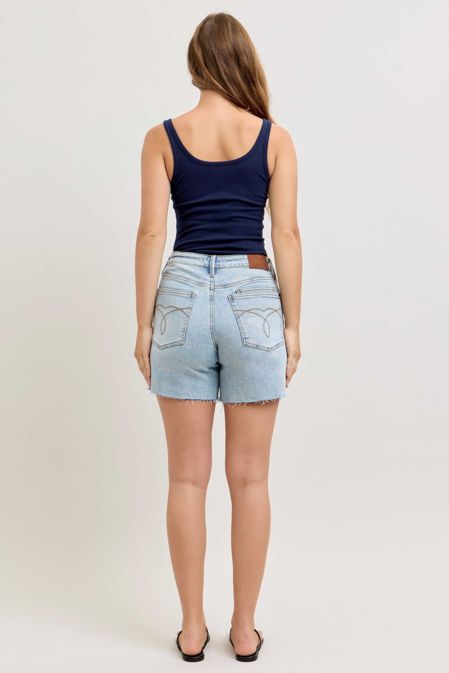 Ella ~ Rigid Dad Denim Shorts