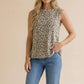 Kasey ~ French Terry Leopard Sleeveless Top