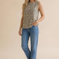 Kasey ~ French Terry Leopard Sleeveless Top