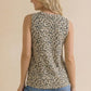 Kasey ~ French Terry Leopard Sleeveless Top