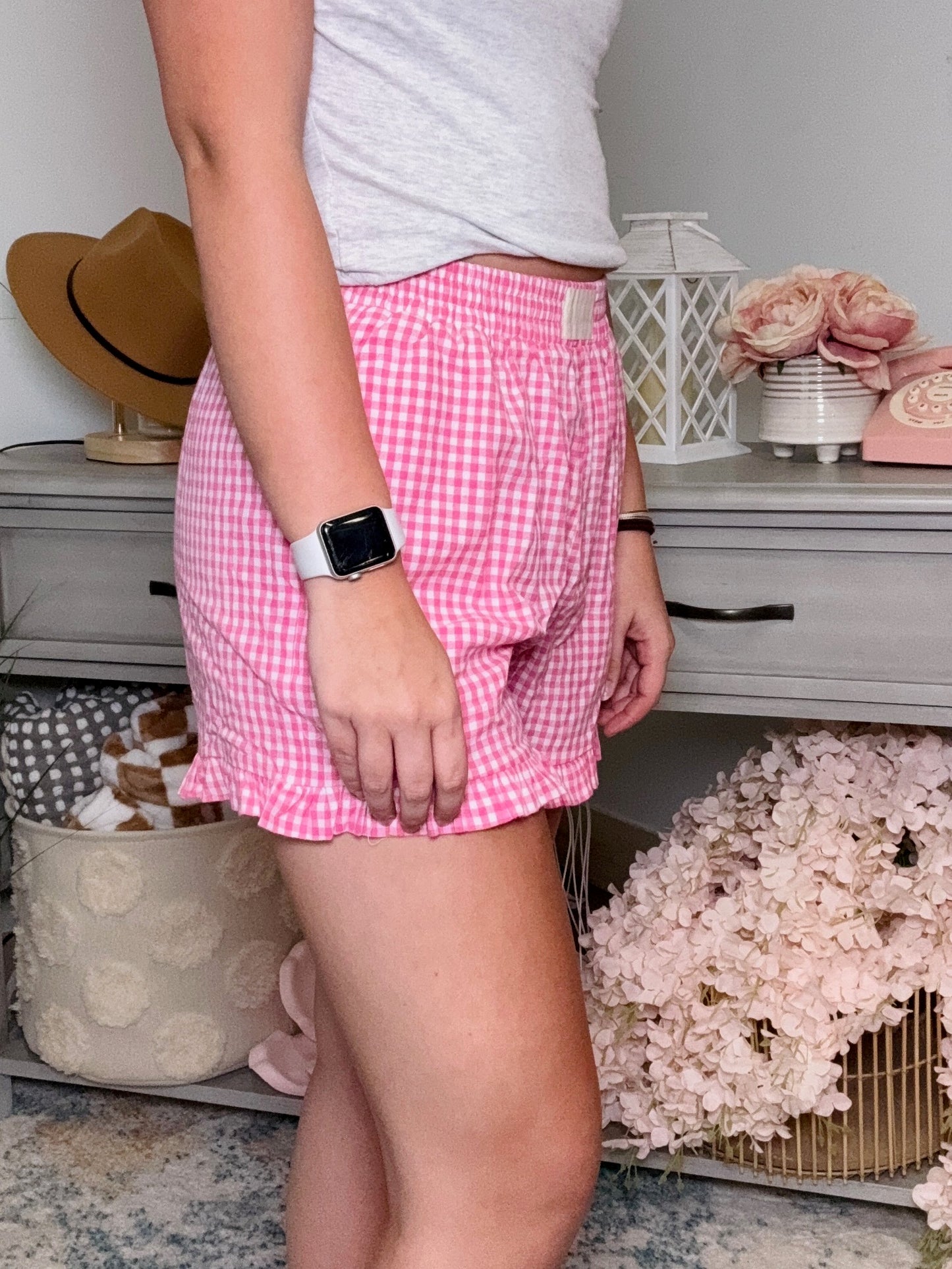 Hello Darling ~ Ruffle Gingham Shorts - Regular and Curvy Sizes