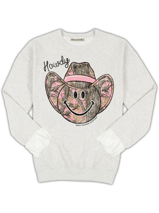 Howdy ~ Camo Smily Crewneck Sweatshirt