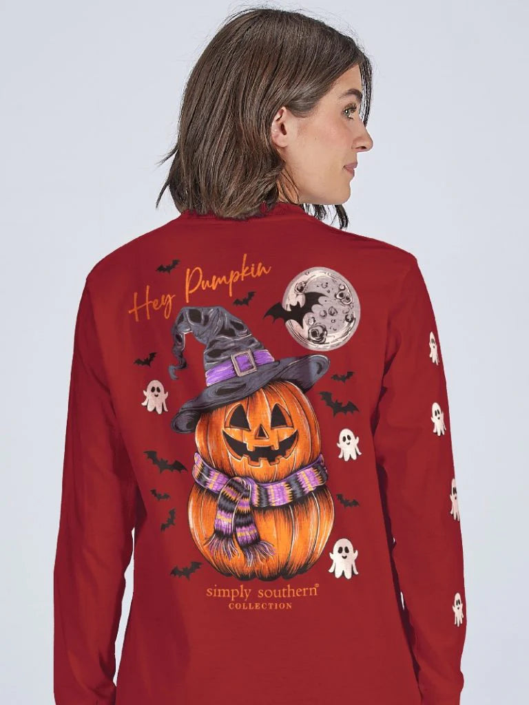 Hey Pumpkin ~ Simply Southern Long Sleeve Tee