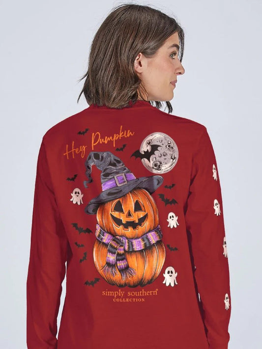 Hey Pumpkin ~ Simply Southern Long Sleeve Tee