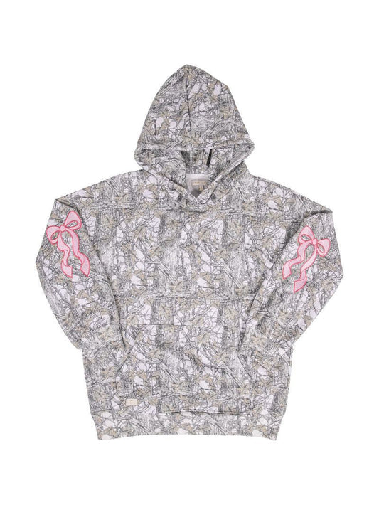 Camo Print Hoodie with Embroidered Bows ~ Simply Southern Brand