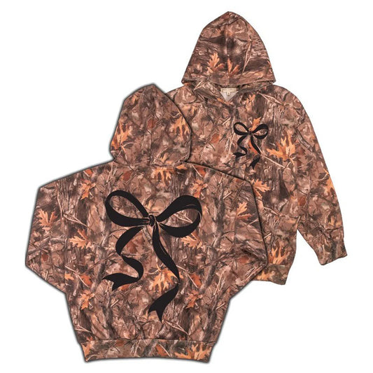 Simply Southern Black Bow Camo Hoodie